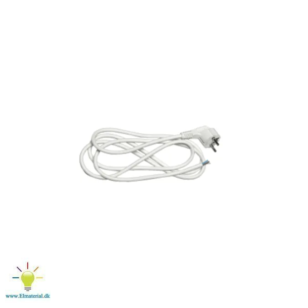 Tilledning 3G1,0 m/vinklet schuko stikprop 2meter hvid