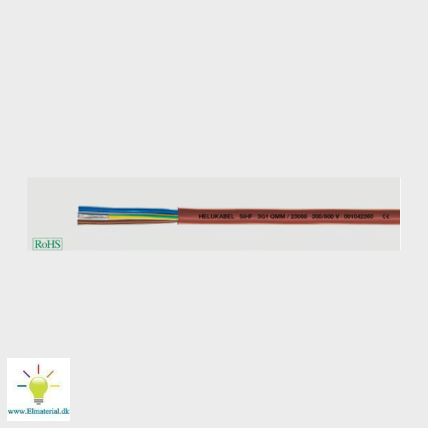 Siliconekabel SiHF 3x0,5  r�dbrun afm�l
