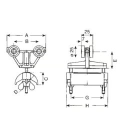 Kabelvogn fladkabel i plast med stlhjul 7837302796