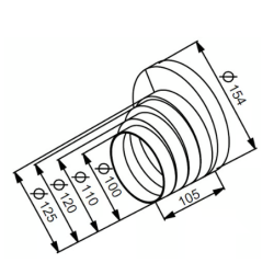 UNITE rund reduktion-multi 100 til 150 mm