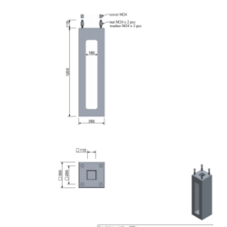 Betonfundament 1,2 m for mast, optil 10m mast