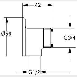 Grohe 3/4"X1/2" Vgfl. Np.Mf.