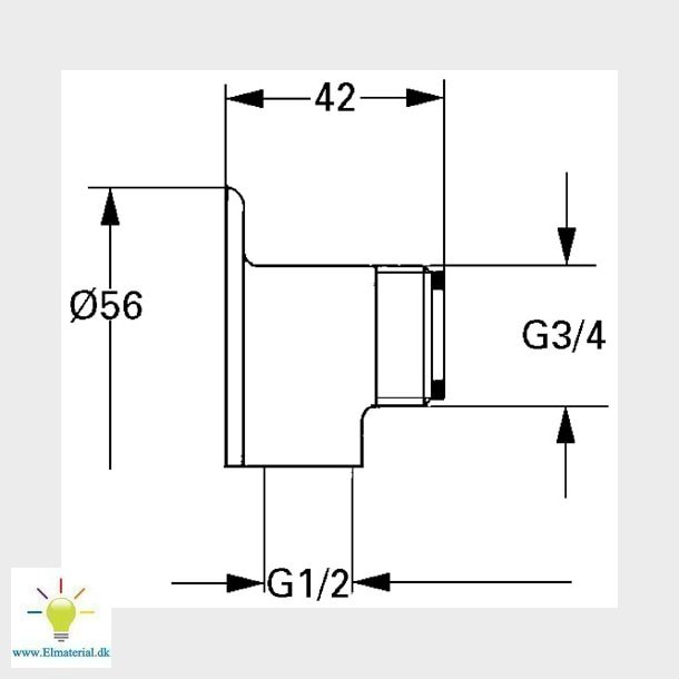 Grohe 3/4"X1/2" Vgfl. Np.Mf.