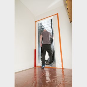 Täckdörr med dragkedja, U-öppning