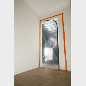 Täckdörr med dragkedja, L-öppning