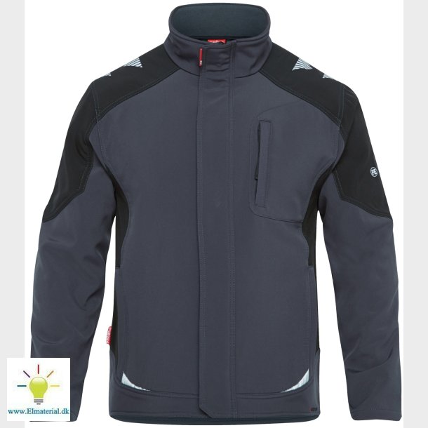 Softshelljakke Gr/Sort, 3Xl