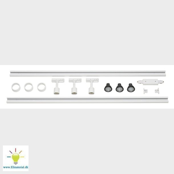 Skinne 1F M/3 Puri Spot Hvid