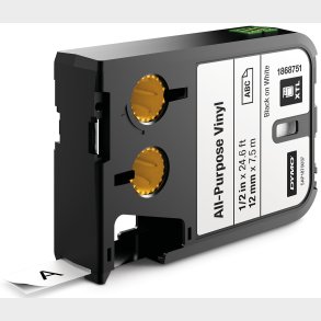 Xtl Tape 12 Mm Vinyl Svart / Vit