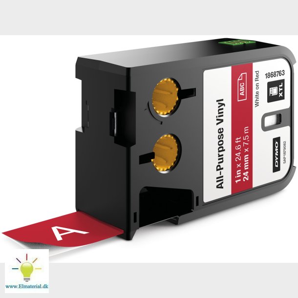 Xtl Tape 24 Mm Vinyl Hvid/Rd