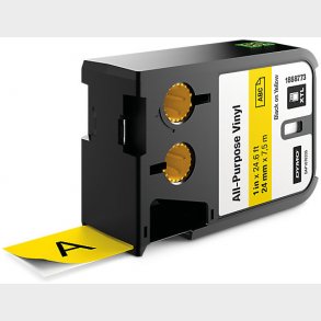 Xtl Tape 24 Mm Vinyl Svart / Gul