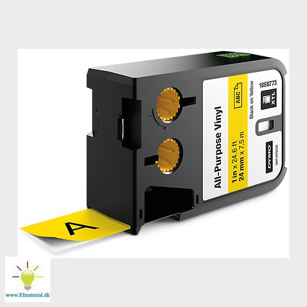 Xtl Tape 24 Mm Vinyl Sort/Gul