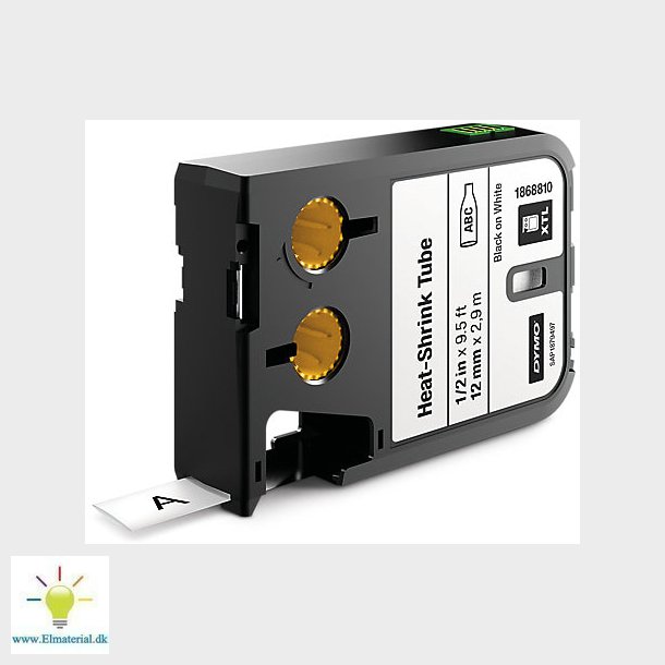 Xtl Tape 12Mm Krympe Sort/Hvid