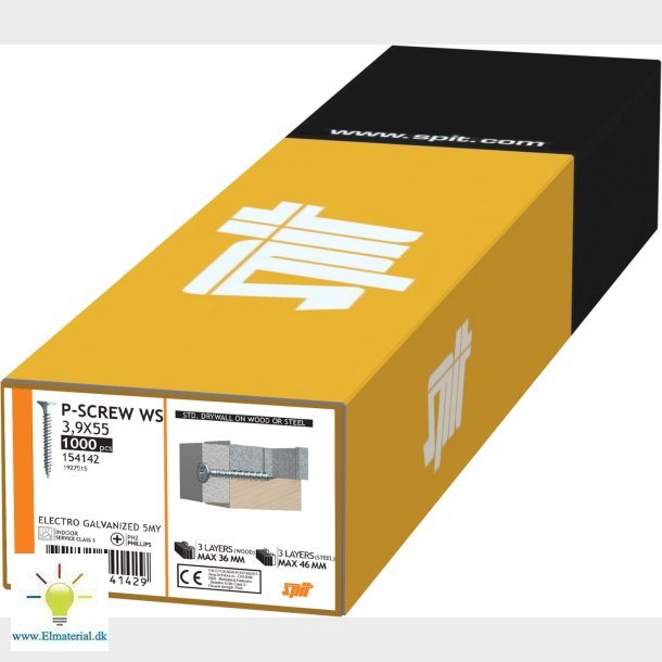 Gipspl.Skrue Elf 3,9X55Mm Bnd