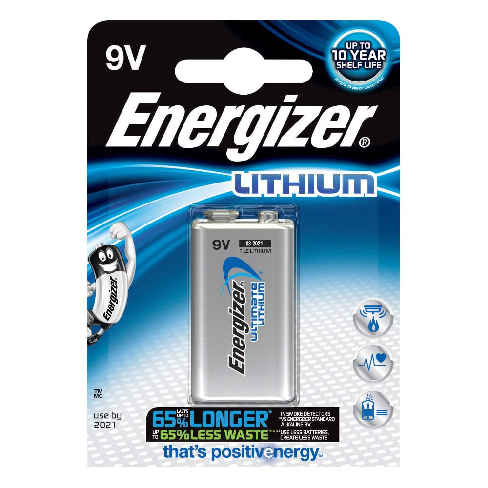 jage Symphony tilskadekomne Batteri Energizer Ultimate 9V - Batterier genopladelige - El og Vvs  Materialer - Elmaterial A/S
