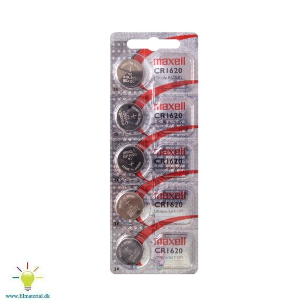 Batteri Lithium Cr1620 3V 5Stk