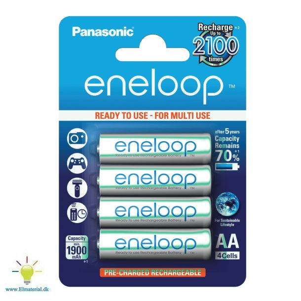 Batteri Genoplad. Aa 4 Stk