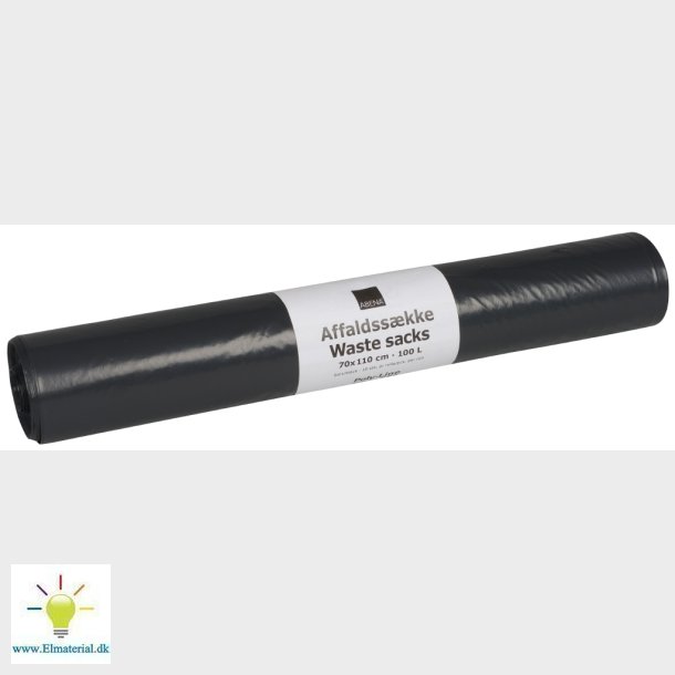 Affaldssk Plast Sort 70X110