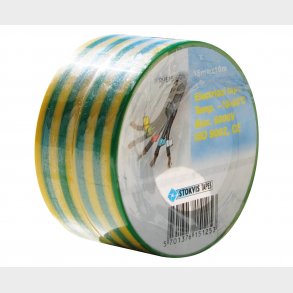 Pvc Tejp 15Mm X 10m, Gul/Grön