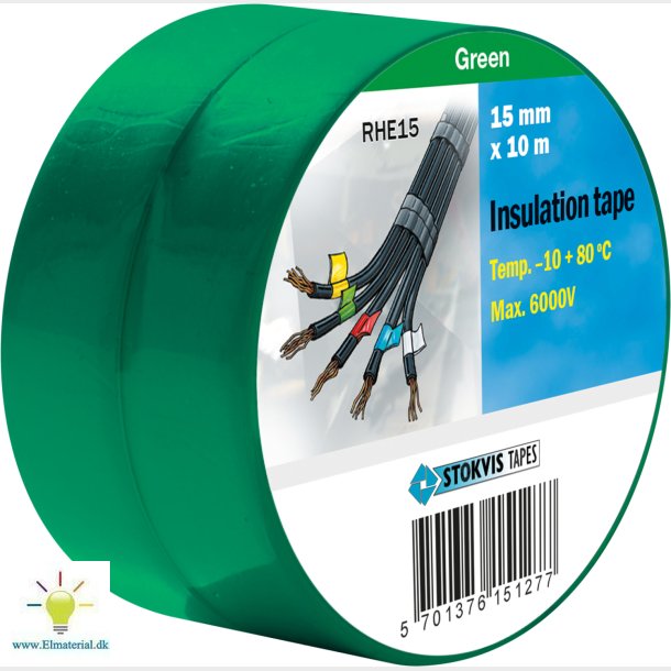 Pvc Tape 15Mm X 10M, Grn