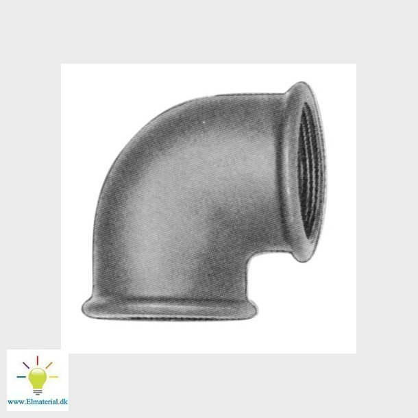 3/4"X1/2" Sort Vink.90G. Mf.Mf