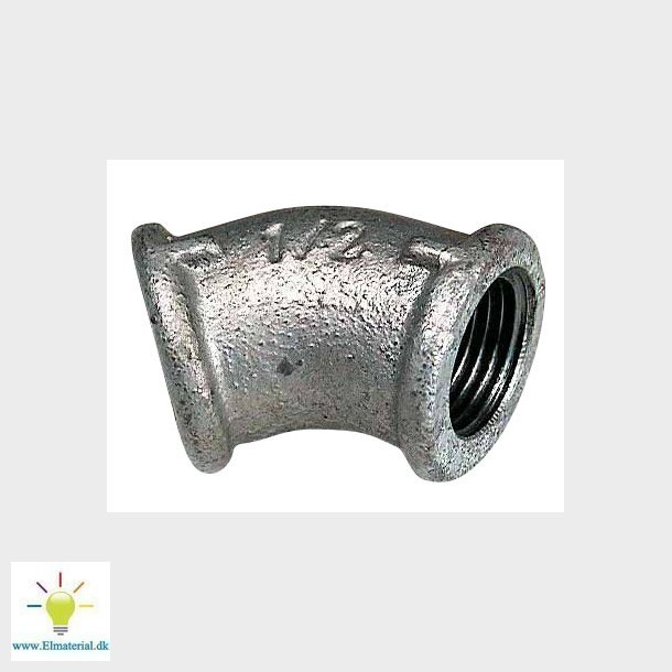 1/2" Galv.Vink. 45G. Mf.Mf.
