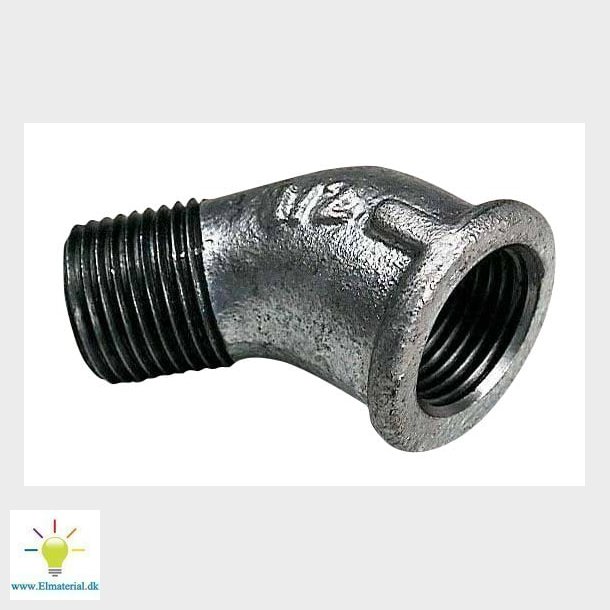 1/2" Galv.Vink. 45G. Mf.Np.