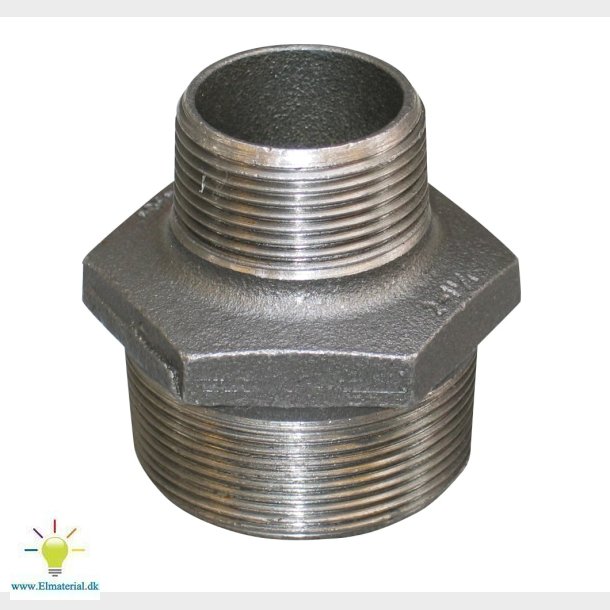 3/8"X1/4" Sort Brystnippel