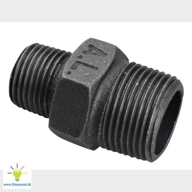 3/4"X1/2" Sort Brystnippel
