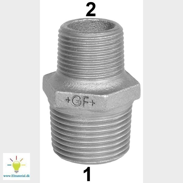 2"X1.1/2" Sort Brystnippel
