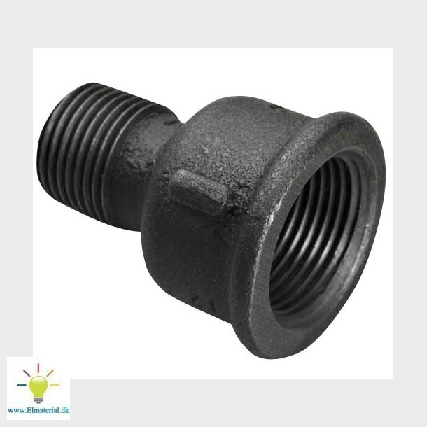 3/4"X1/2" Sort Spidsmuffe