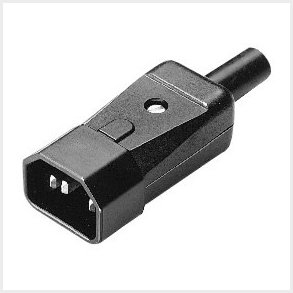 Apparatkontakt Rak Hane C14 Svart