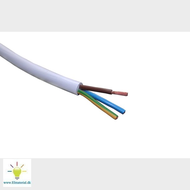 Ledn H05V2V2-F 3G1,5 Hvid R100