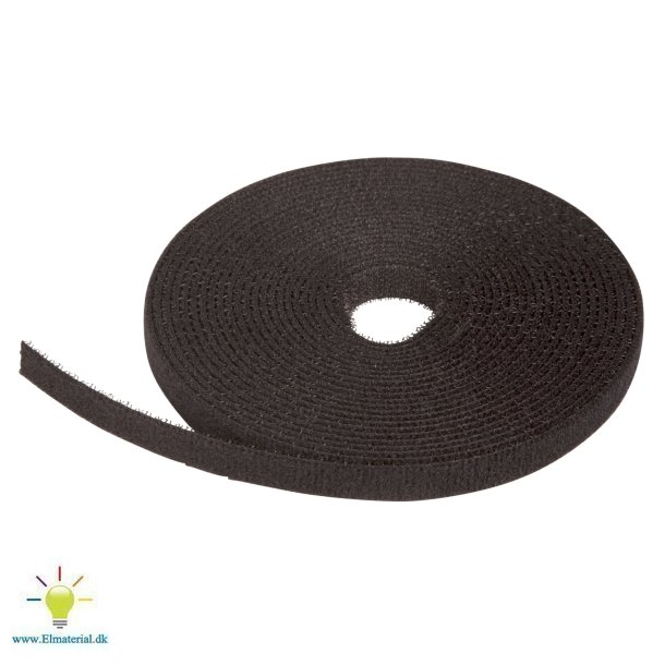Velcro Bnd 10Mm Sort (5M)