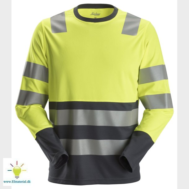T-Shirt 2433 L/, Gul/Gr, 2Xl