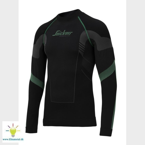 T-Shirt 9425 L/, Sort/Gr, S