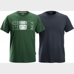 T-shirt 2522 Grön Och Marinbl, 2Xl