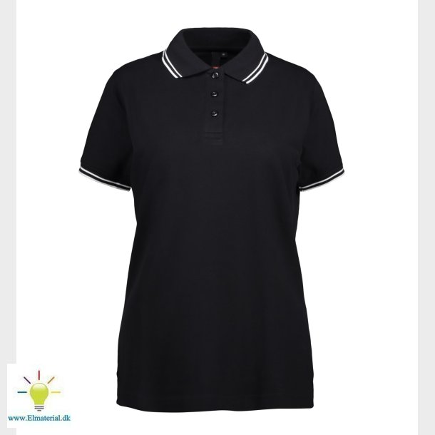 Id Poloshirt 0523, Sort Str. M