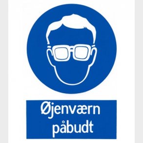 Skylt Ögonskydd Obligatorisk 30X21Cm