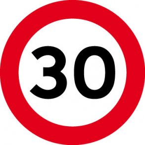 Vägskylt C55-30Km Reflex