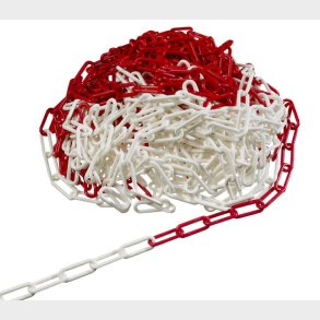Plastkedja Röd / Vit 25Mtr / Ps