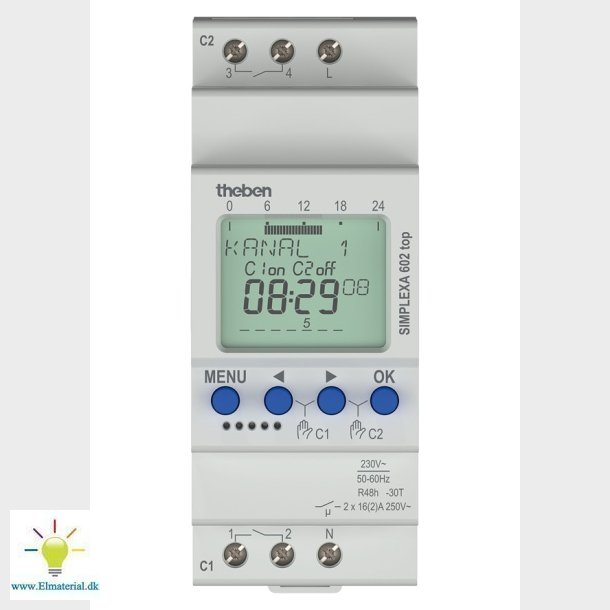 Kontaktklocka Digital Simplexa 602 Top, 2-kanals