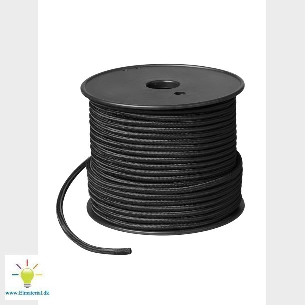 Stofledning 50 Meter, P Rulle, 70&deg;, Sort