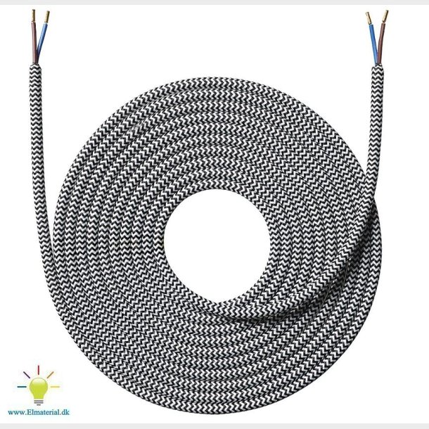 Stofledning 4 Meter, Sort/Hvid