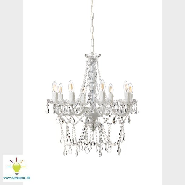 Lysekrone Imperial 8-Armet Hvid