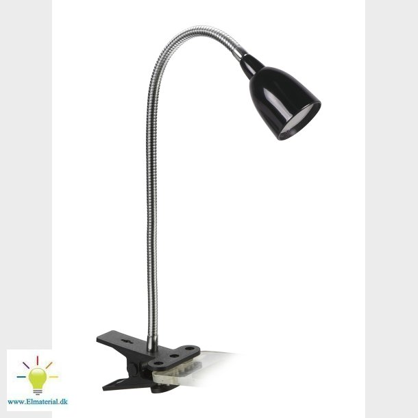 Klemspot Kobra Sort Led