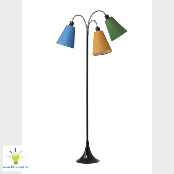 Golvlampa Trafik Exkl. Sk&auml;rmar Svarta