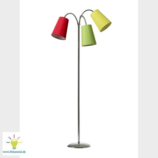 Golvlampa Salsa Krom Med RGG-sk&auml;rmar