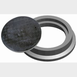 Lauridsen 600 Mm kon med lock, tervunnen plast / glasfiber 12,5T