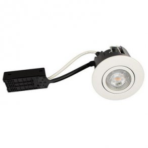 Luna Snabbinstallation 230V Dimbar flimmerfri GU10 5W 3000K 385lm IP44 Matt Vit Rund.