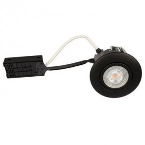 Luna Quick install 230V Dmpbar flimmerfri GU10 5W 3000K 385lm IP44 Mat Sort Rund.